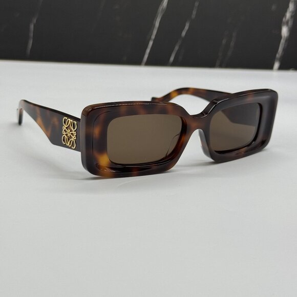 NEW LOEWE LW40102F 52E SQUARE HAVANA BROW SUNGLASSES - Picture 8 of 11